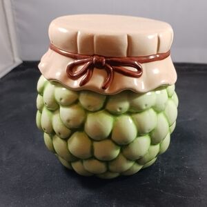 Vintage Green Grapes Lidden Honey/Sugar/Jam Small Jar
